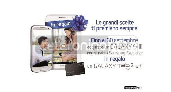 Samsung è impazzita? Un Galaxy Tab 2 7.0 gratis per chi compra un Galaxy S III