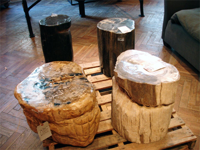 Tavolini in legno pietrificato for Tavolini in legno