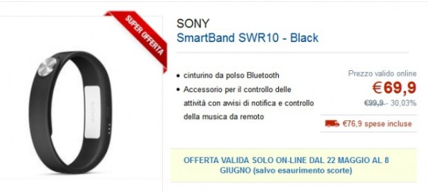 Sony Smartband in foto